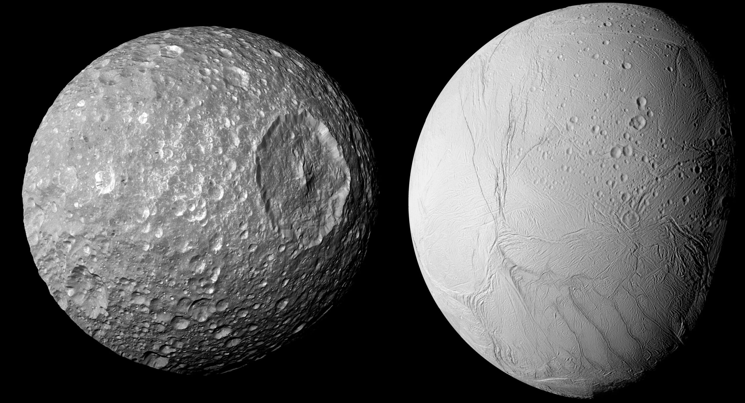 Evidências de um oceano interno na pequena lua de Saturno
