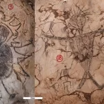 Arte rupestre da Malásia retratada representando elite e conflito indígena
