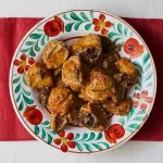 Batatas assadas com tahine e figos