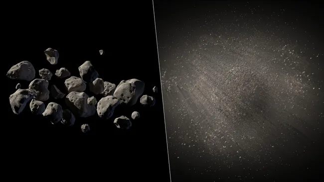 asteroides no espaço