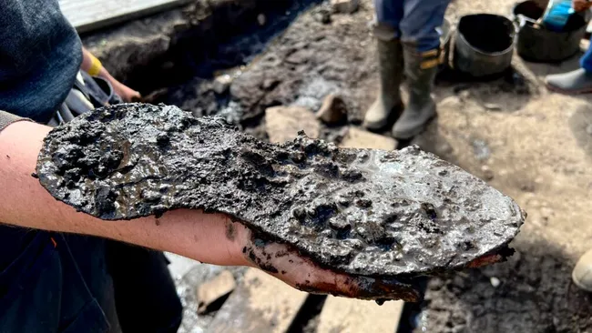 Uma grande sola de sapato de couro foi descoberta em Magna, um forte romano no norte da Inglaterra.