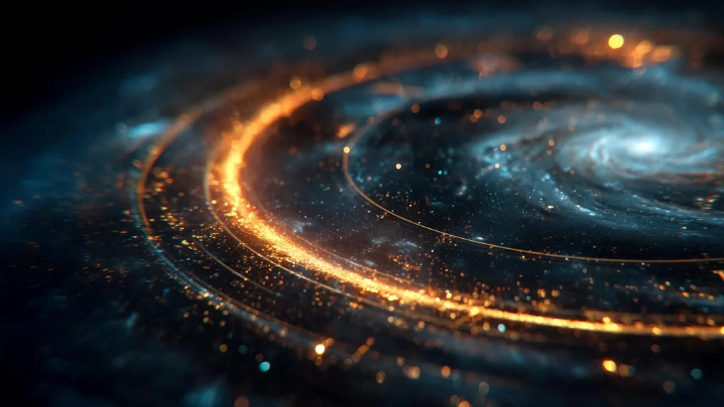 círculo commatéria escura e luz