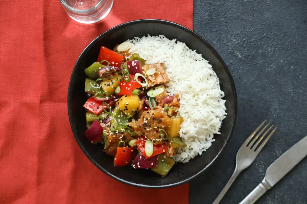 Bowl de Jaca agridoce com arroz