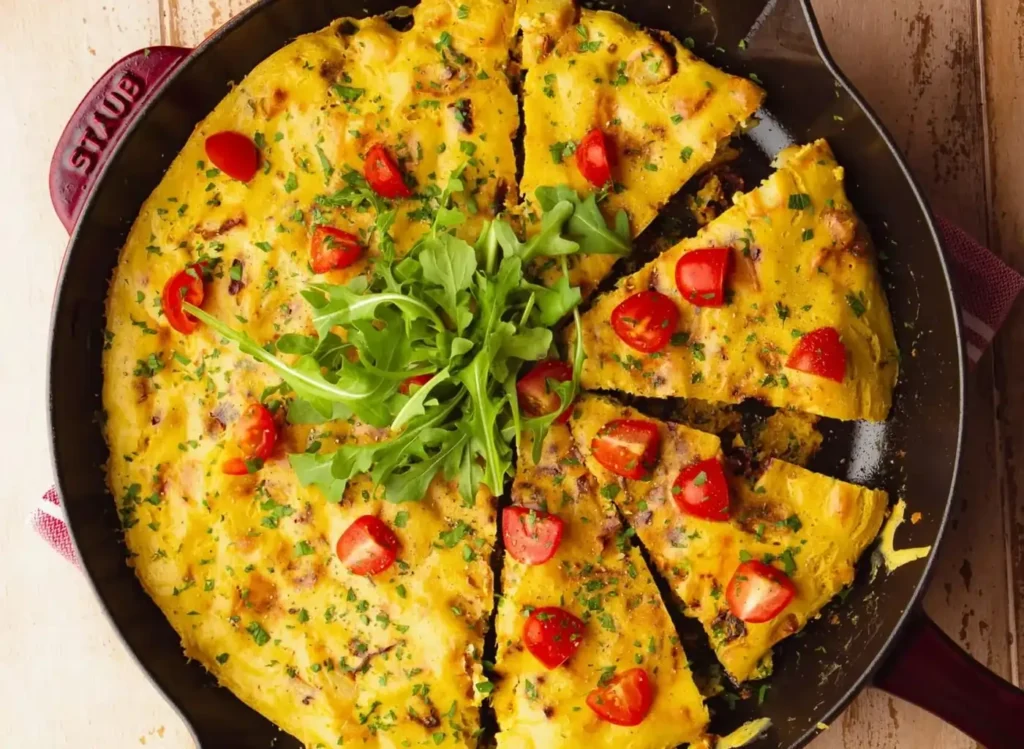 Frittata vegana de batata e alho-poró