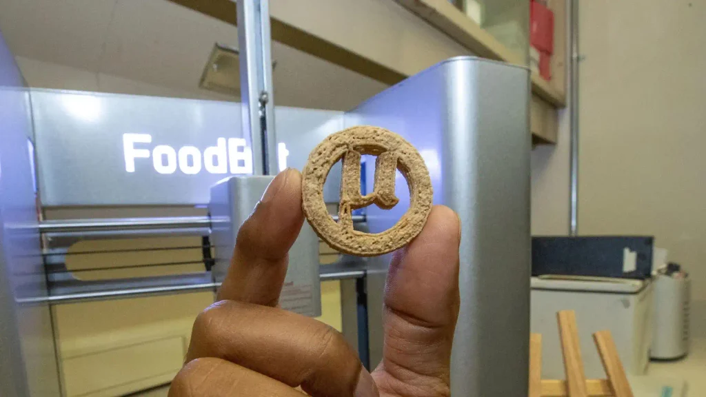 Este biscoito é feito com resíduos vegetais e plástico e poderia alimentar pessoas em qualquer lugar do mundo, de submarinos a naves espaciais.
